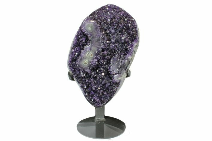 Amethyst Geode Section on Metal Stand - Deep Purple Crystals #171785